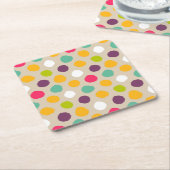 Dessous-de-verre Carré En Papier motif à pois (Incliné)