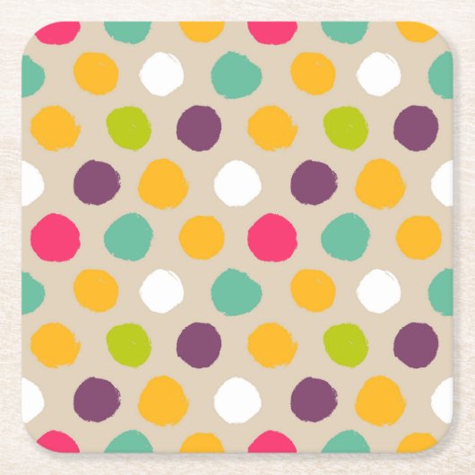 Dessous-de-verre Carré En Papier motif à pois (Devant)