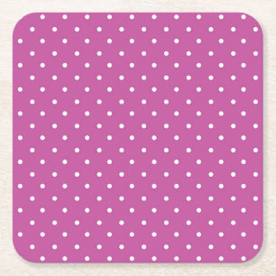 Dessous-de-verre Carré En Papier Motif à pois sur fond magenta uni