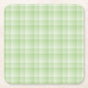 Dessous-de-verre Carré En Papier Motif abstrait à carreaux verts et blancs