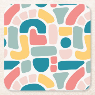 Dessous-de-verre Carré En Papier Motif Abstrait coloré