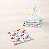 Dessous-de-verre Carré En Papier Motif abstrait de pastèque (En situation)