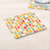 Dessous-de-verre Carré En Papier motif abstrait de style rétro (Incliné)