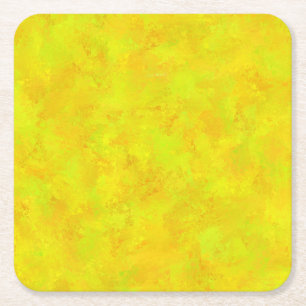 Dessous-de-verre Carré En Papier Motif Abstrait jaune orange