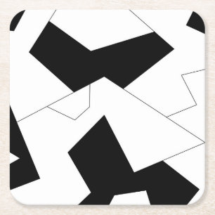 Dessous-de-verre Carré En Papier motif Abstrait - noir et blanc