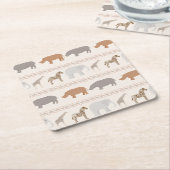 Dessous-de-verre Carré En Papier Motif africain 1 d'animaux (Incliné)