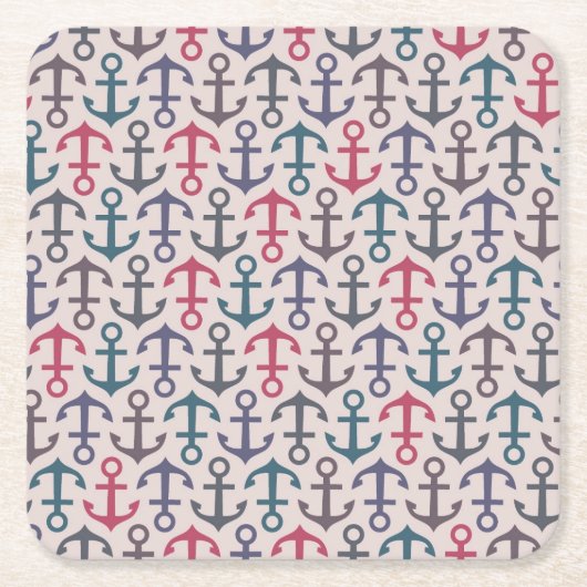 Dessous-de-verre Carré En Papier motif Ancre (Devant)