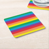 Dessous-de-verre Carré En Papier Motif arc-en-ciel simple (Incliné)