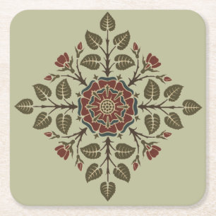 Dessous-de-verre Carré En Papier Motif artistique victorien Vintage Audsley Tudor R