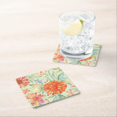 Dessous-de-verre Carré En Papier Motif avec des asters (En situation)