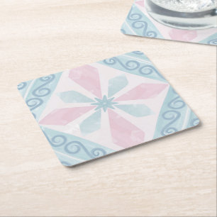 Dessous-de-verre Carré En Papier motif bleu en forme de diamant