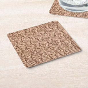 Dessous-de-verre Carré En Papier Motif Bubble Knit Stitch par Shirley Taylor