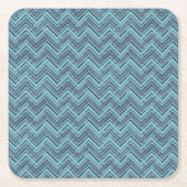 Dessous-de-verre Carré En Papier Motif chevron bleu (Devant)