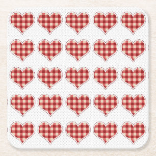 Dessous-de-verre Carré En Papier Motif Coeurs plaid