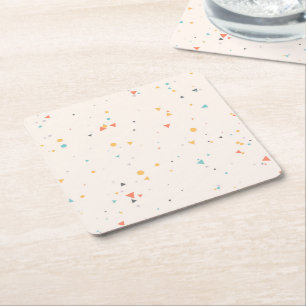 Dessous-de-verre Carré En Papier Motif Confetti Dots & Triangle