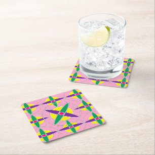 Dessous-de-verre Carré En Papier Motif croisé géométrique jouable