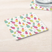 Dessous-de-verre Carré En Papier Motif d'ananas tropical (Incliné)