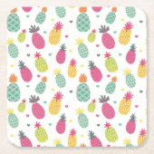Dessous-de-verre Carré En Papier Motif d'ananas tropical (Devant)