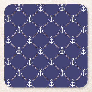 Dessous-de-verre Carré En Papier Motif d'Ancre