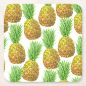 Dessous-de-verre Carré En Papier Motif d'aquarelle ananas (Devant)