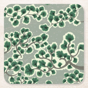 Dessous-de-verre Carré En Papier Motif d'arbre en bonsaï
