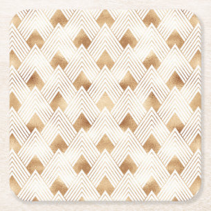 Dessous-de-verre Carré En Papier Motif d'art déco d'or