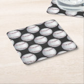 Dessous-de-verre Carré En Papier Motif de baseball peint (Incliné)