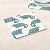 Dessous-de-verre Carré En Papier Motif de caméléon (Incliné)