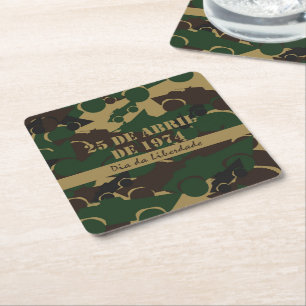 Dessous-de-verre Carré En Papier Motif de camouflage de véhicule militaire