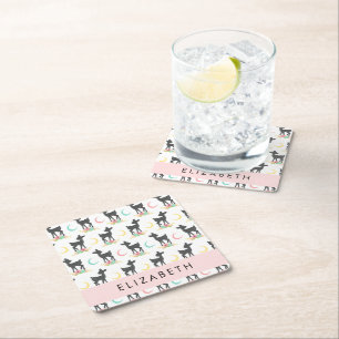Dessous-de-verre Carré En Papier Motif de cerfs, Cerf de bébé, Boho, Fleurs, Votre