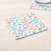 Dessous-de-verre Carré En Papier motif de chat (Incliné)