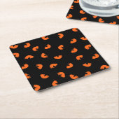 Dessous-de-verre Carré En Papier Motif de chat orange (Incliné)