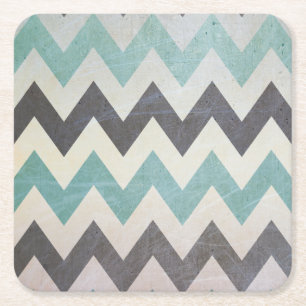 Dessous-de-verre Carré En Papier Motif de Chevron sur la texture en métal par