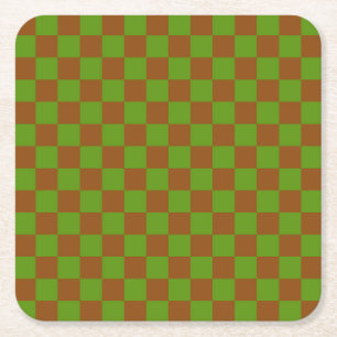 Dessous-de-verre Carré En Papier Motif de damier à la pomme caramélisée