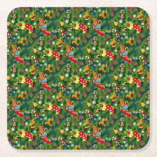 Dessous-de-verre Carré En Papier Motif de décoration de Noël