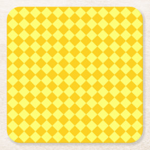 Dessous-de-verre Carré En Papier Motif de diamant combiné jaune par STaylor