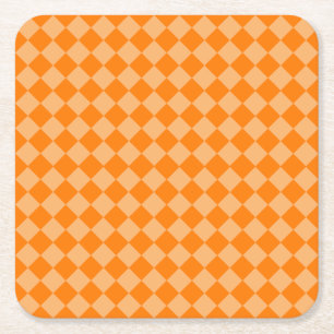 Dessous-de-verre Carré En Papier Motif de diamants orange combiné par STaylor