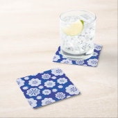 Dessous-de-verre Carré En Papier motif de fleur (En situation)