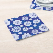 Dessous-de-verre Carré En Papier motif de fleur (Incliné)
