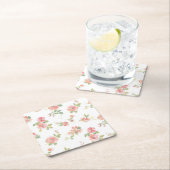 Dessous-de-verre Carré En Papier Motif de fleurs (En situation)