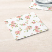 Dessous-de-verre Carré En Papier Motif de fleurs (Incliné)
