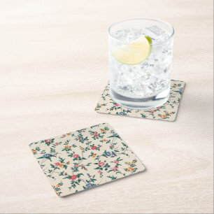 Dessous-de-verre Carré En Papier Motif de fleurs multicolores populaire