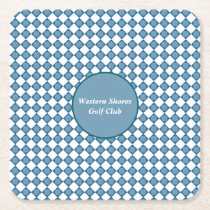 Dessous-de-verre Carré En Papier Motif de golf Argyle bleu