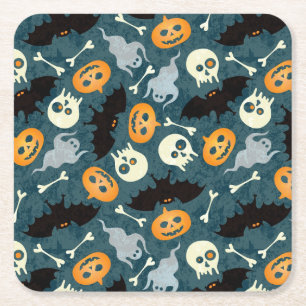 Dessous-de-verre Carré En Papier Motif de Halloween
