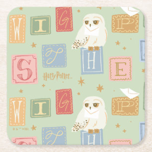 Dessous-de-verre Carré En Papier Motif de lettre bloc Hedwig Post