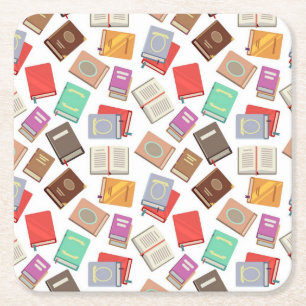 Dessous-de-verre Carré En Papier Motif de livre