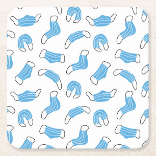 Dessous-de-verre Carré En Papier motif de masque Médicale