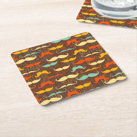Dessous-de-verre Carré En Papier Motif de moustache (Incliné)