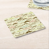 Dessous-de-verre Carré En Papier Motif de moustache, rétro style 4 (Incliné)