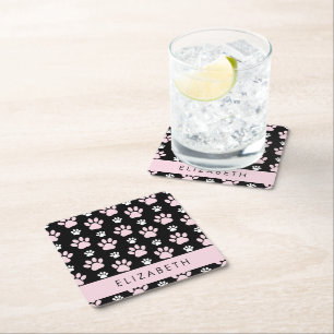 Dessous-de-verre Carré En Papier Motif De Pailles, Pailles Roses, Pailles De Chien,